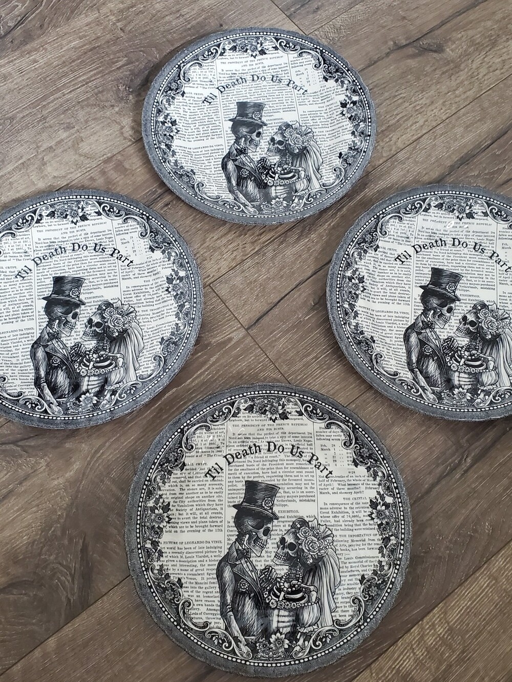 Churchill Halloween Till Death Do Us Part 10.25” Dinner Plates Set of 4
